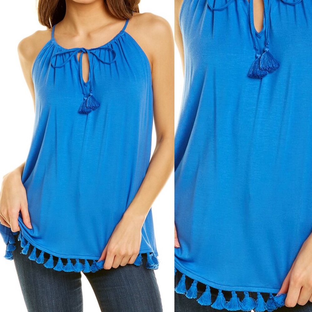 Tommy Bahama Sealight Tassel Halter Top size S Small blue